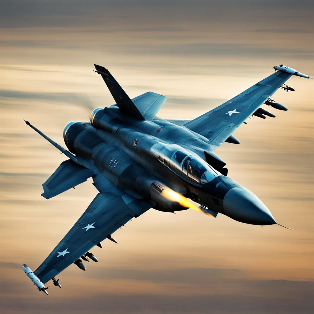 Fighter Jet Soaring Through the Sky