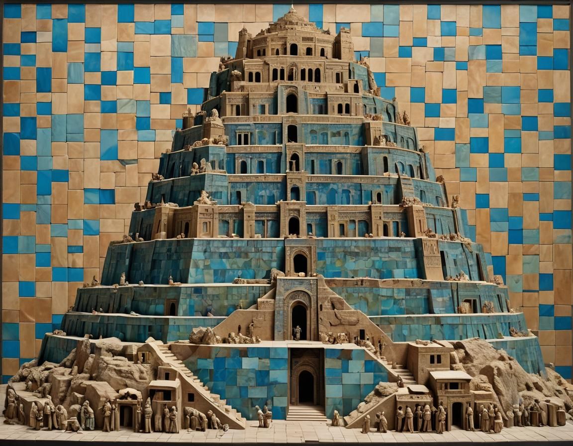 Babylonian Tower of Babel Sculpture Panel