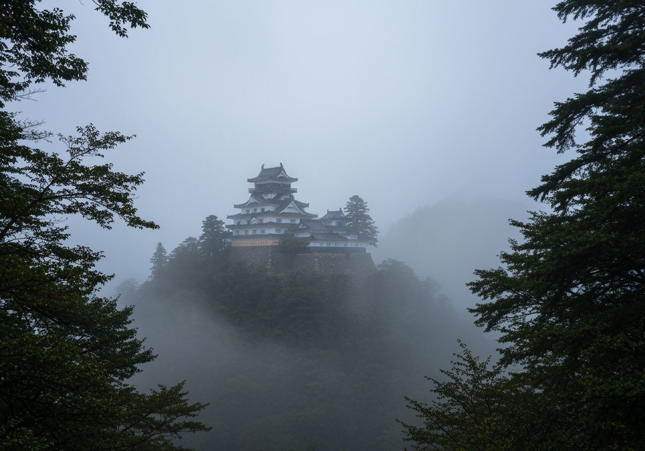 Gujo Hachiman Castle in Misty Oku-Mino Mountains