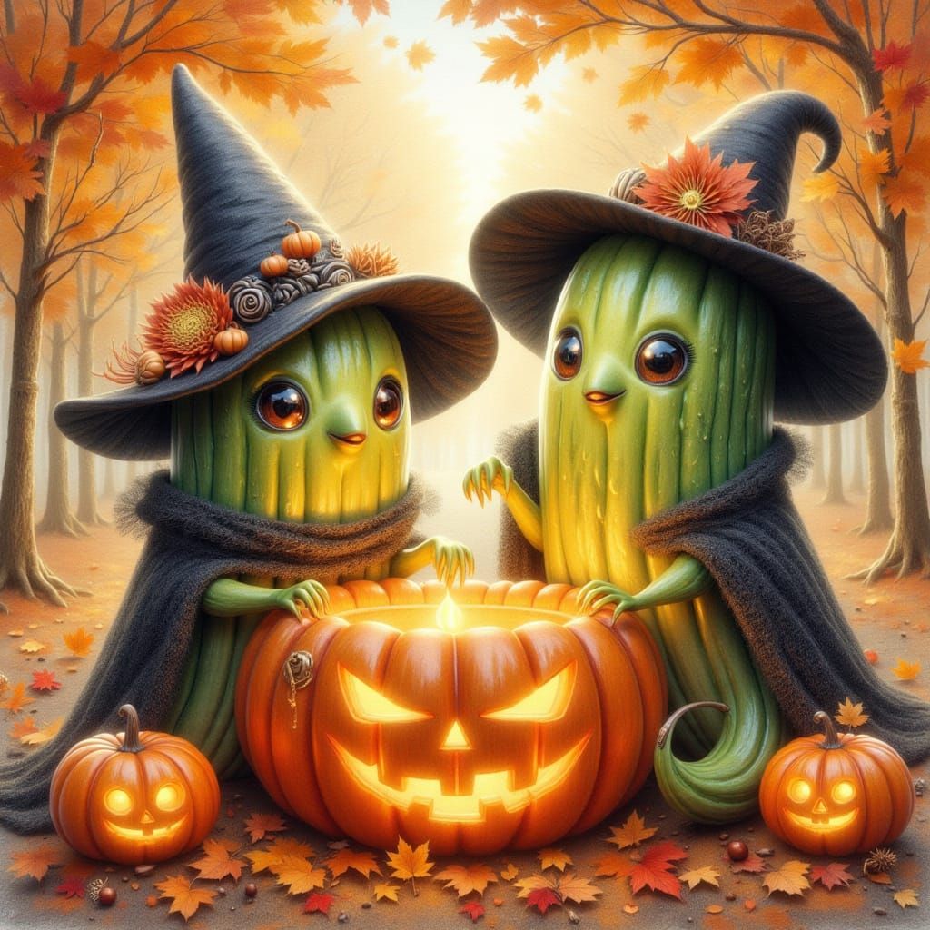 Pickles in Halloween Costumes Trick or Treating