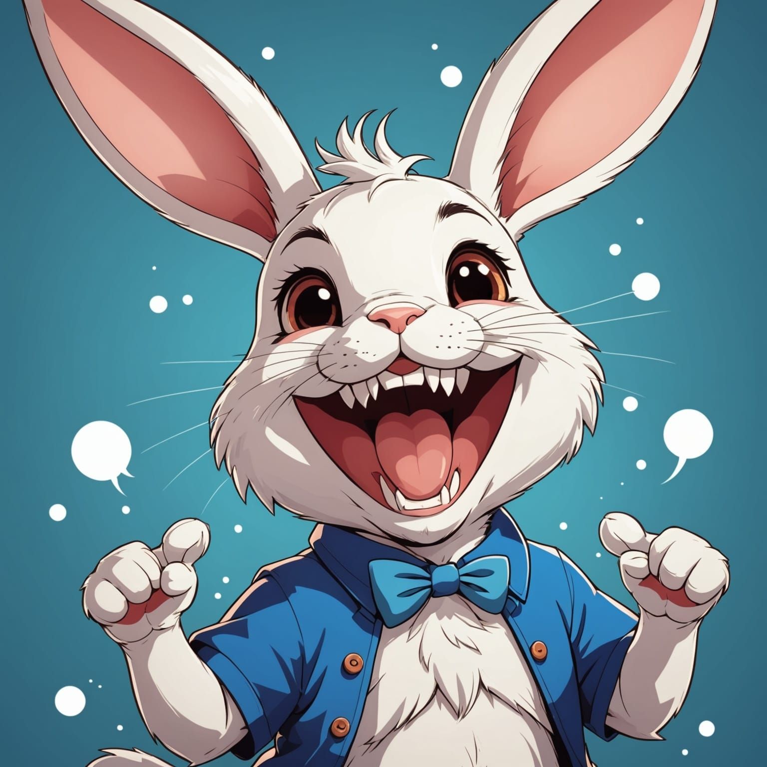 Laughing Bunny anime style