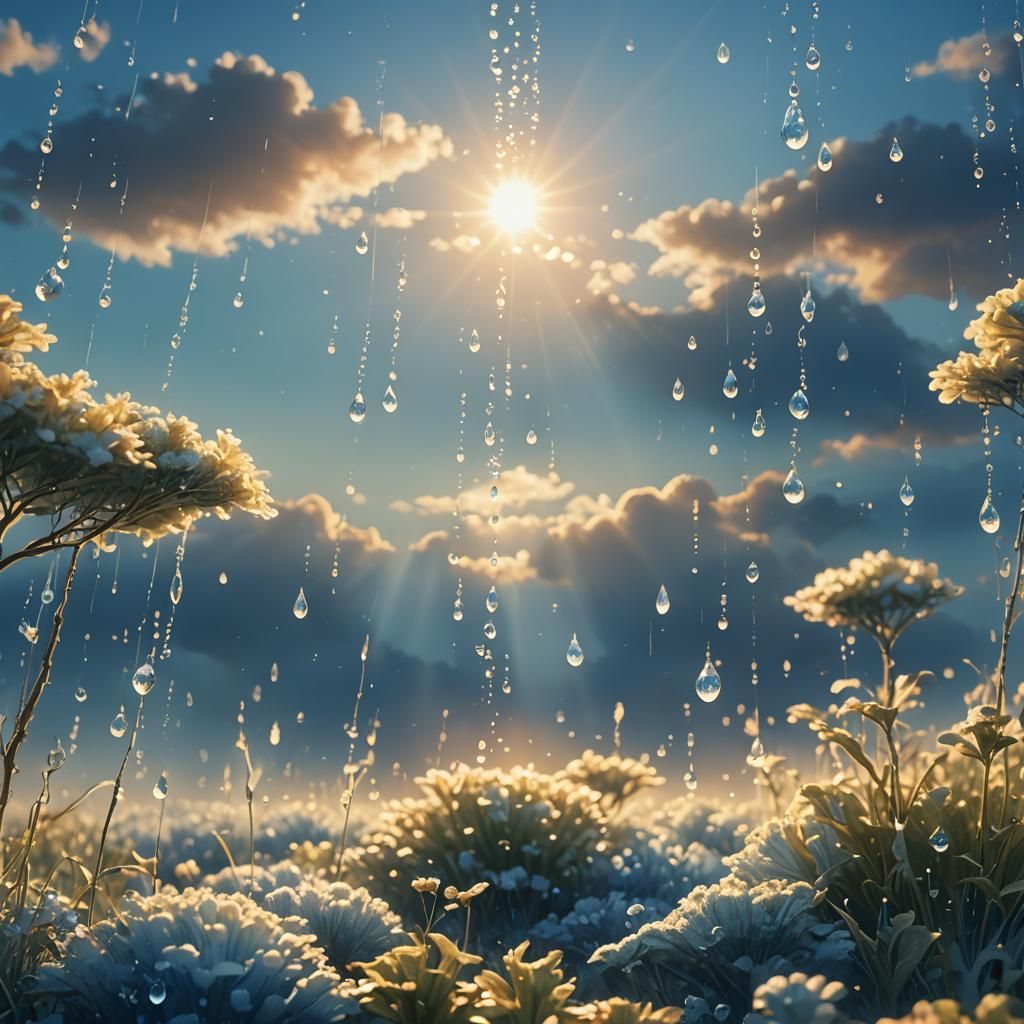 Dewdrop in Blue: A Digital Matte Painting