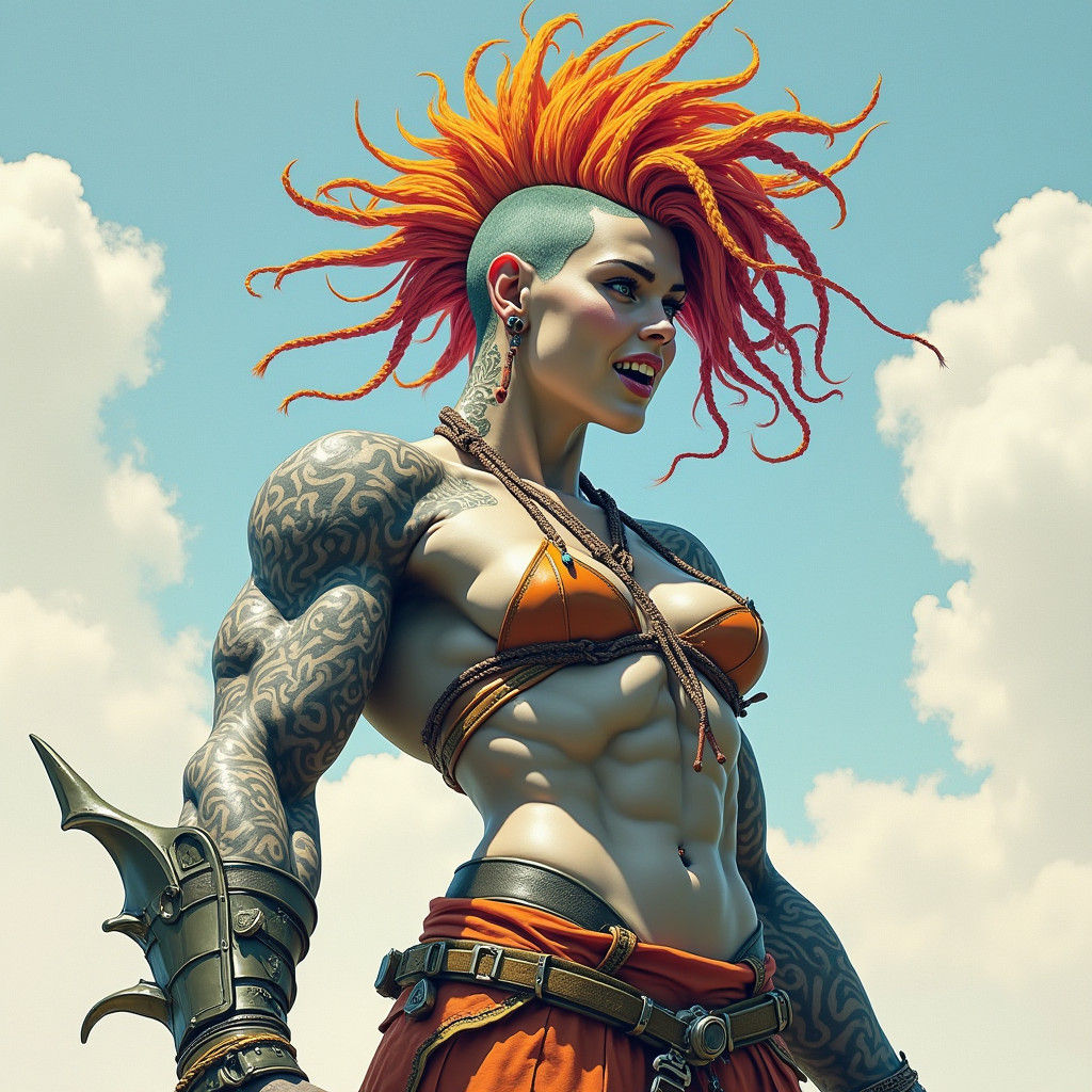 Surreal Fantasy Goddess Unleashes Fierce yet Friendly Aura