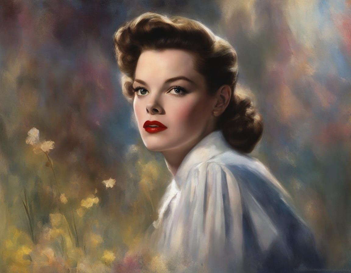 Judy Garland Movie Poster in Dreamy Impasto Style