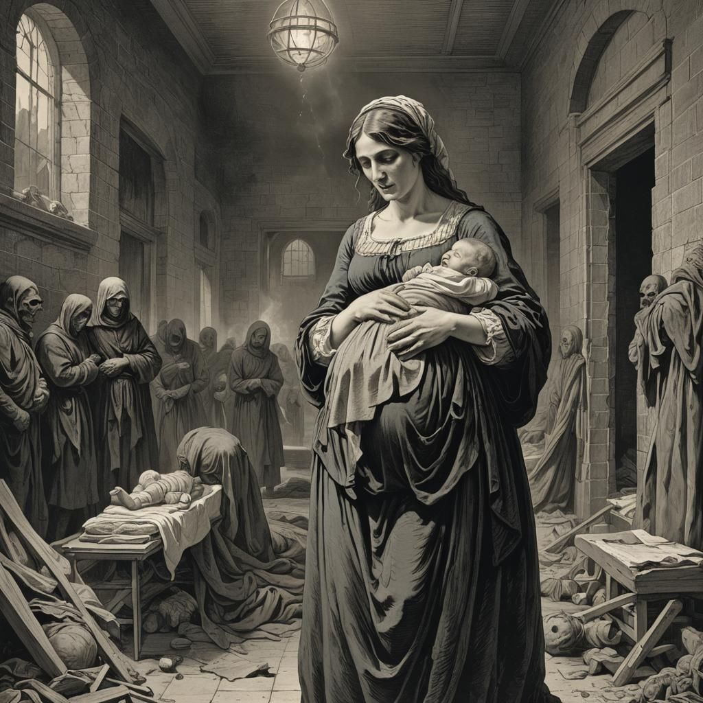 Disturbing Horror Image of Pregnant Woman