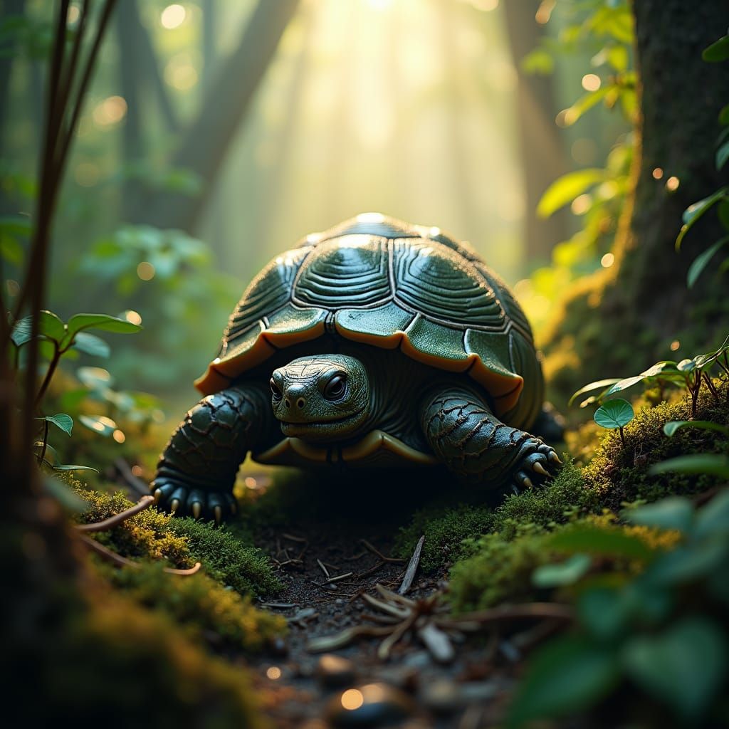 Blastoise Emerges in Rainforest: Wildlife Photography