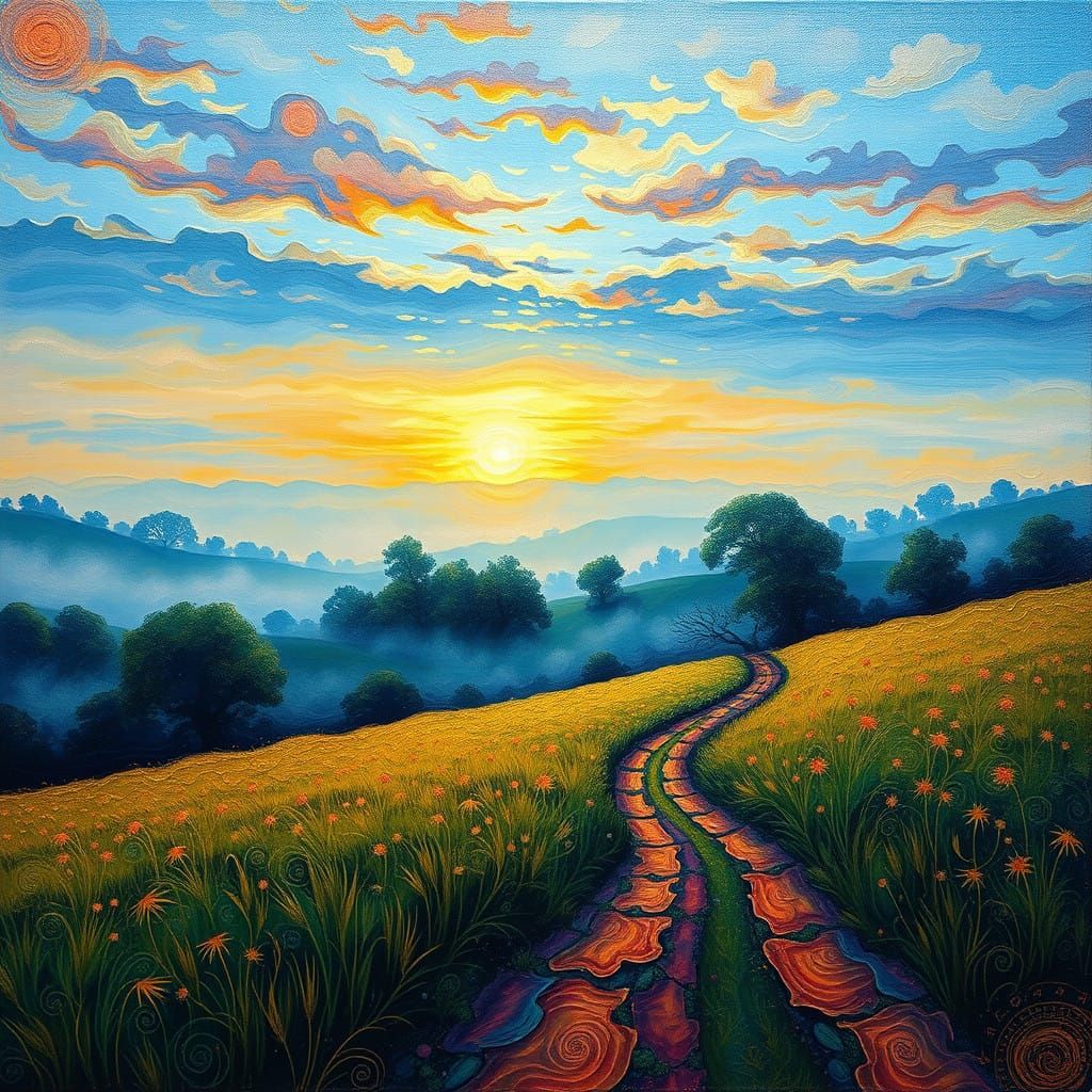 Whispering Valley in Neo-Impressionist Oil