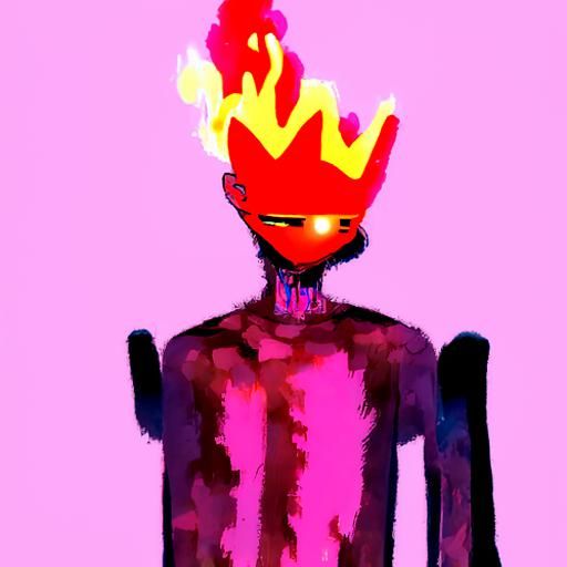 Fiery King of Embers: A Majestic Human Figure