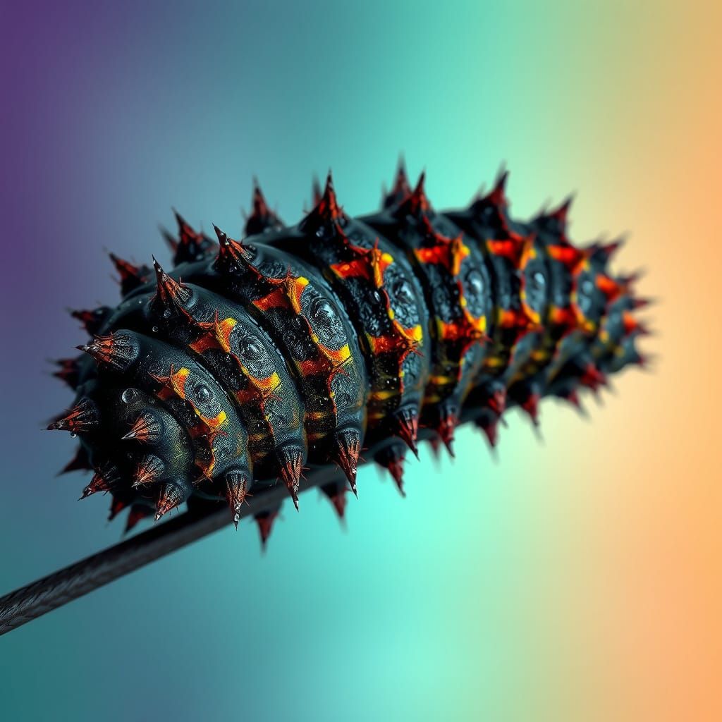Fractal Caterpillar in Hyperrealistic Futuristic Style