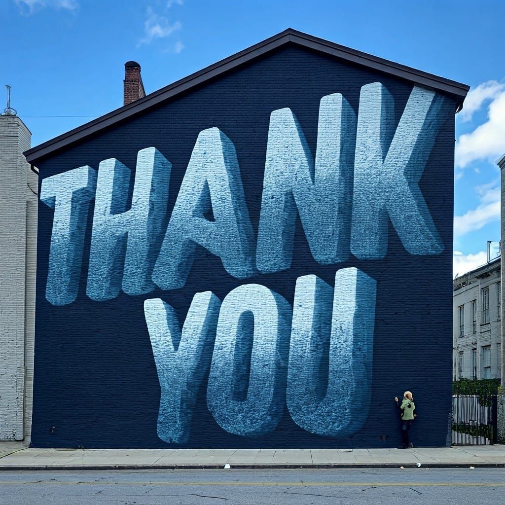 Giant City Mural Reads Thank You in Bold, Beautiful Letters