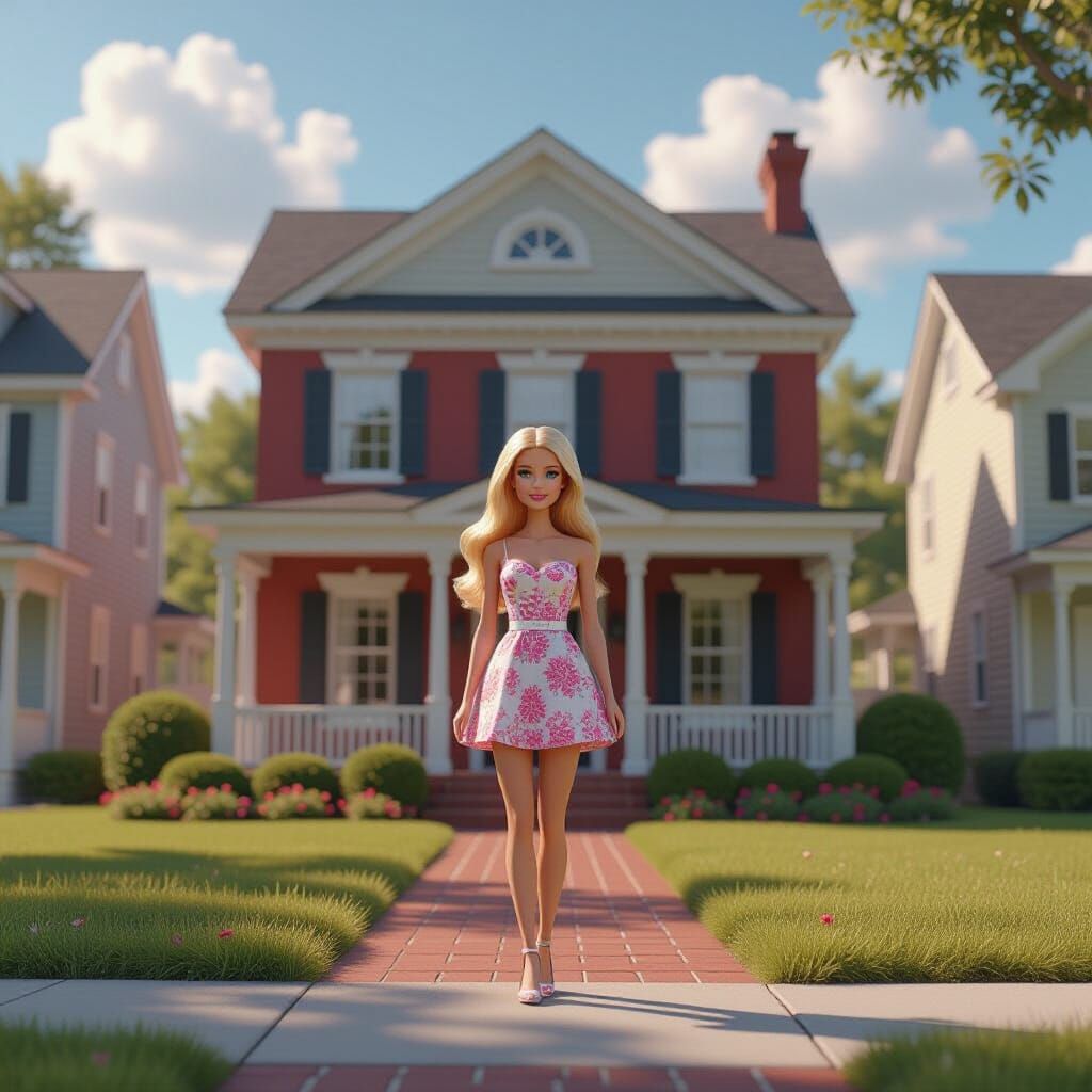 Barbie in Georgia Suburb: Fantasy Concept Art