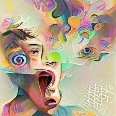 Abstract ADHD Visualisation: Swirling Colors and Patterns