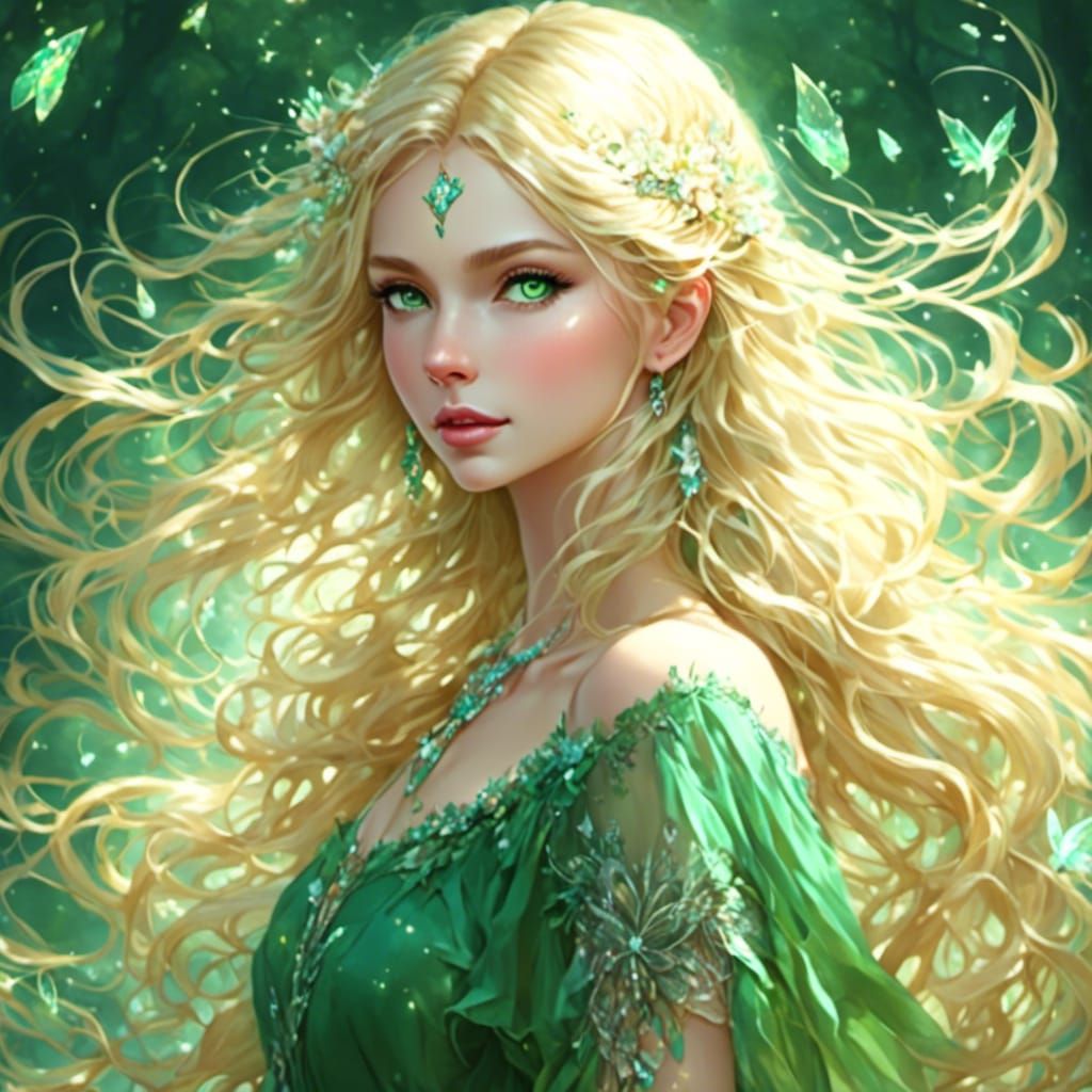 Beautiful Pixie Girl with Long Blonde Hair