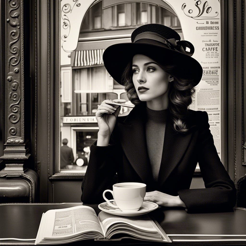 Jane dans un café parisien