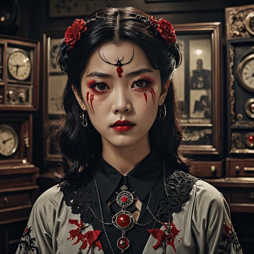 Junji Ito Style Wicca Woman on 50s TV