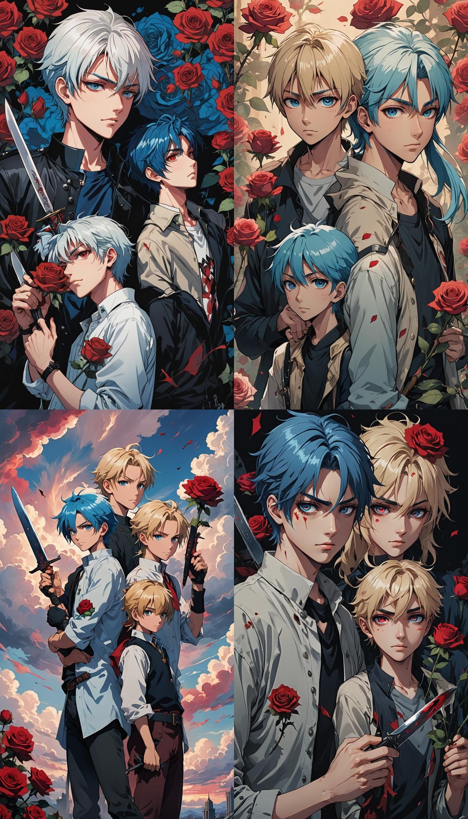 Manga Style Cover with Two Boys