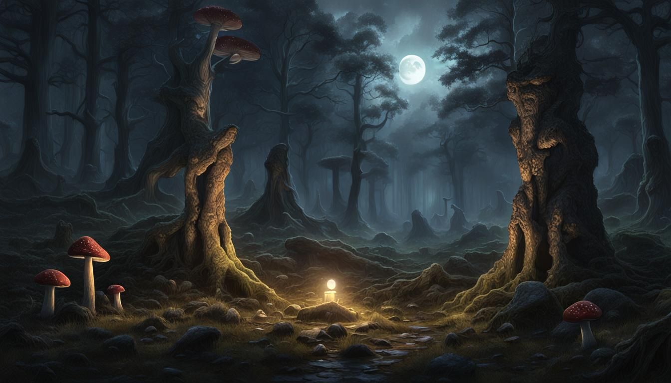 Eerie Moonlight Illuminates the Wild Hunt's Arrival