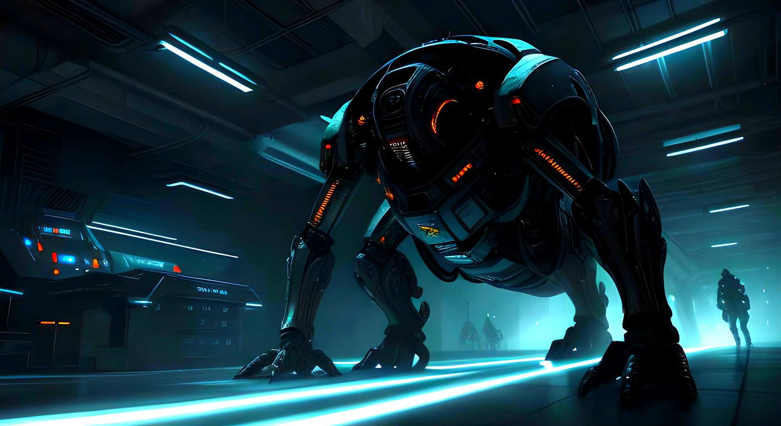 Futuristic Alien Lab with Intricate Mech Details