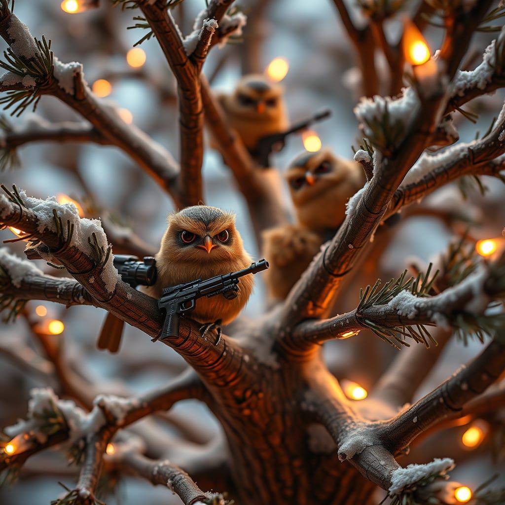 Surreal Gingerbread Soldiers Mischief in a Majestic Christma...