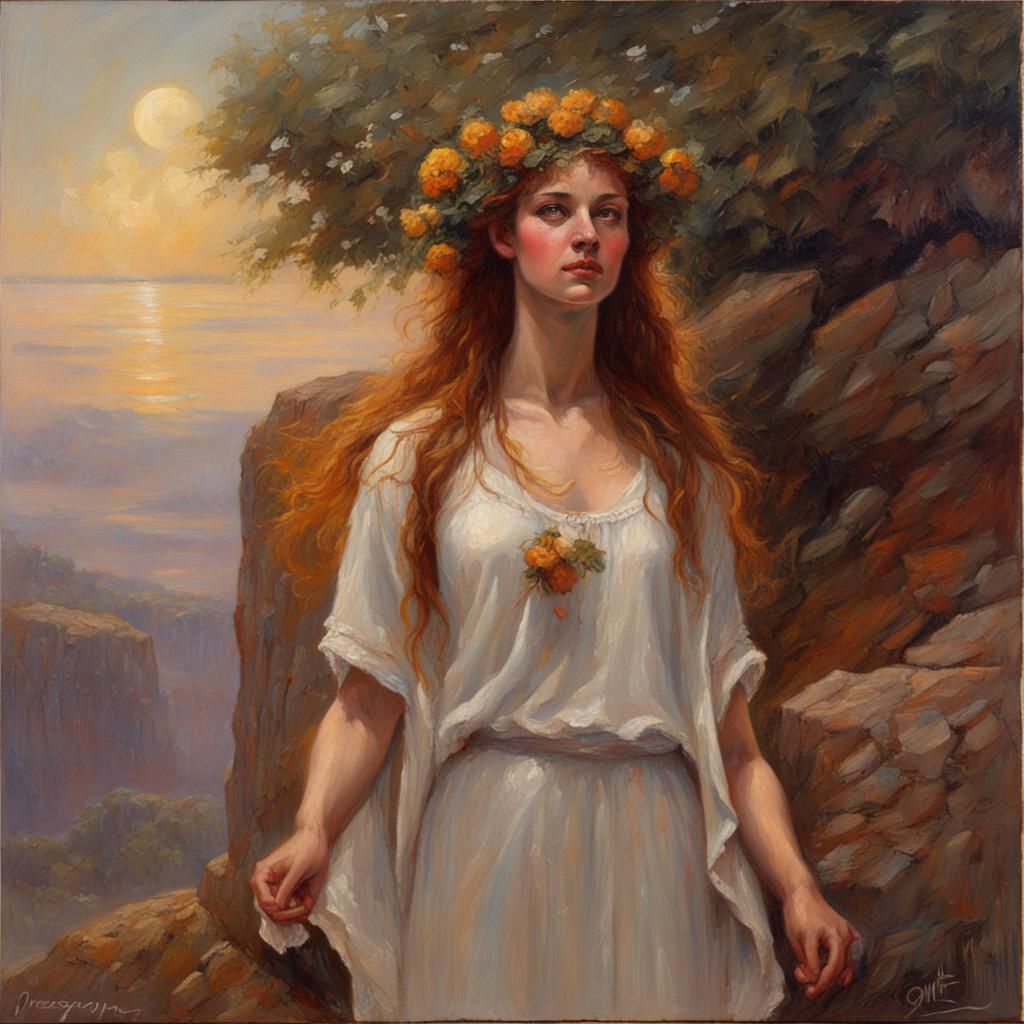 Persephone in Oil Painting Style