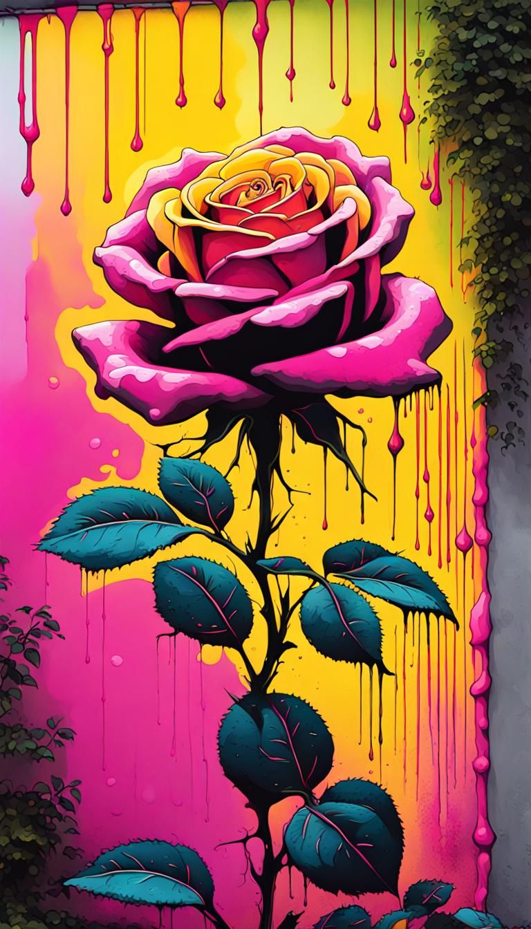 Neoflower Ink splashed Rose