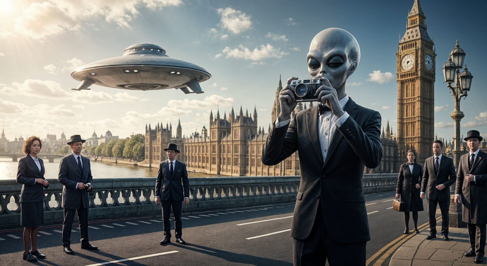 Alien Tourist Captures Big Ben in London