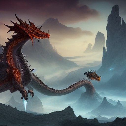 Dragon Guardians: Detailed Matte Painting in 8k