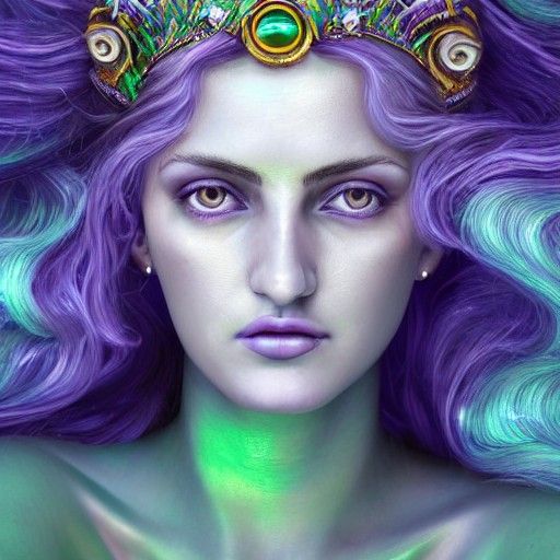 Goddess of Oceana as Detailed Maximalist Oil Painting