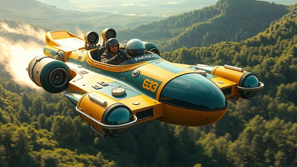 Hovercraft Drag Racer in Moebius Style