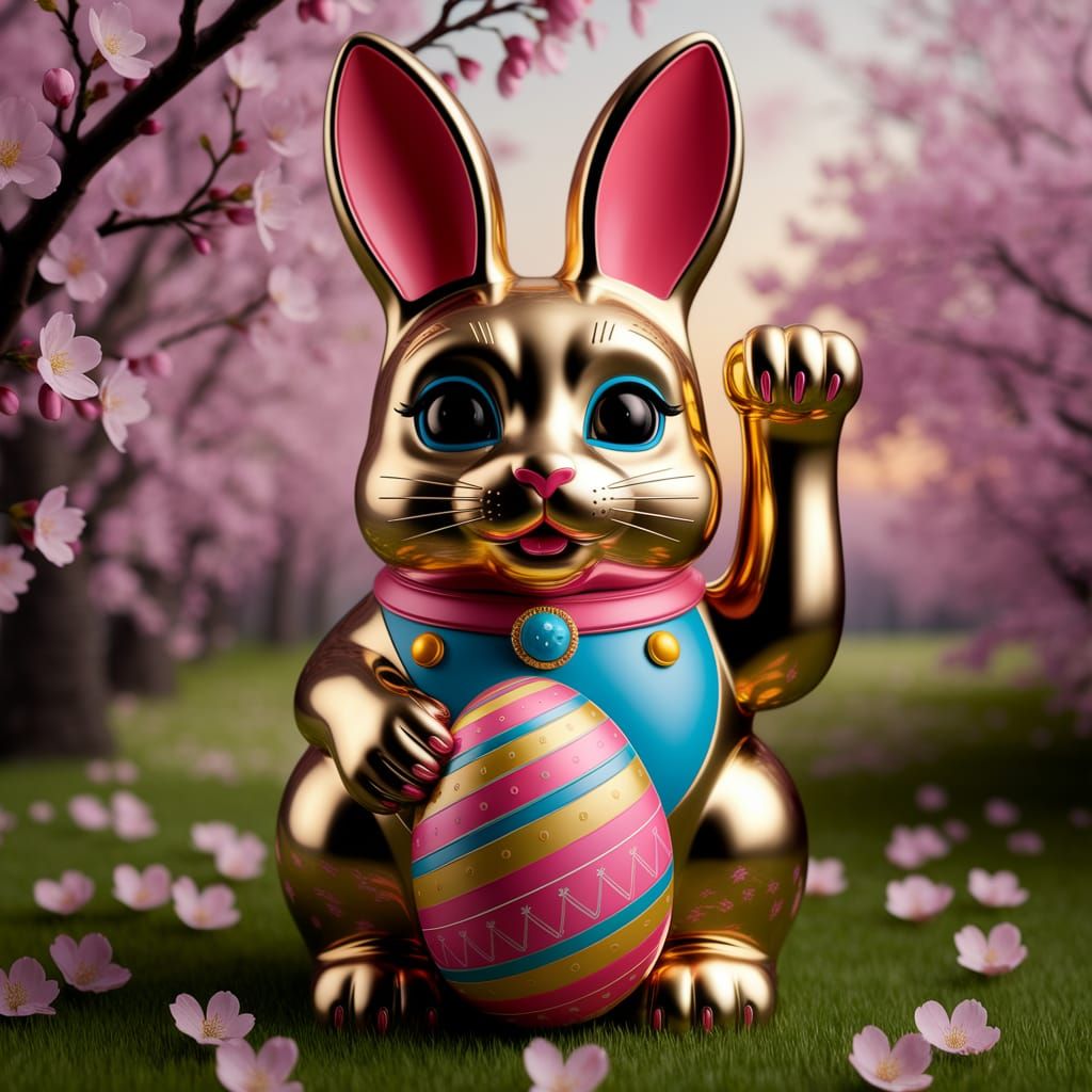 Maneki-neko Easter Bunny