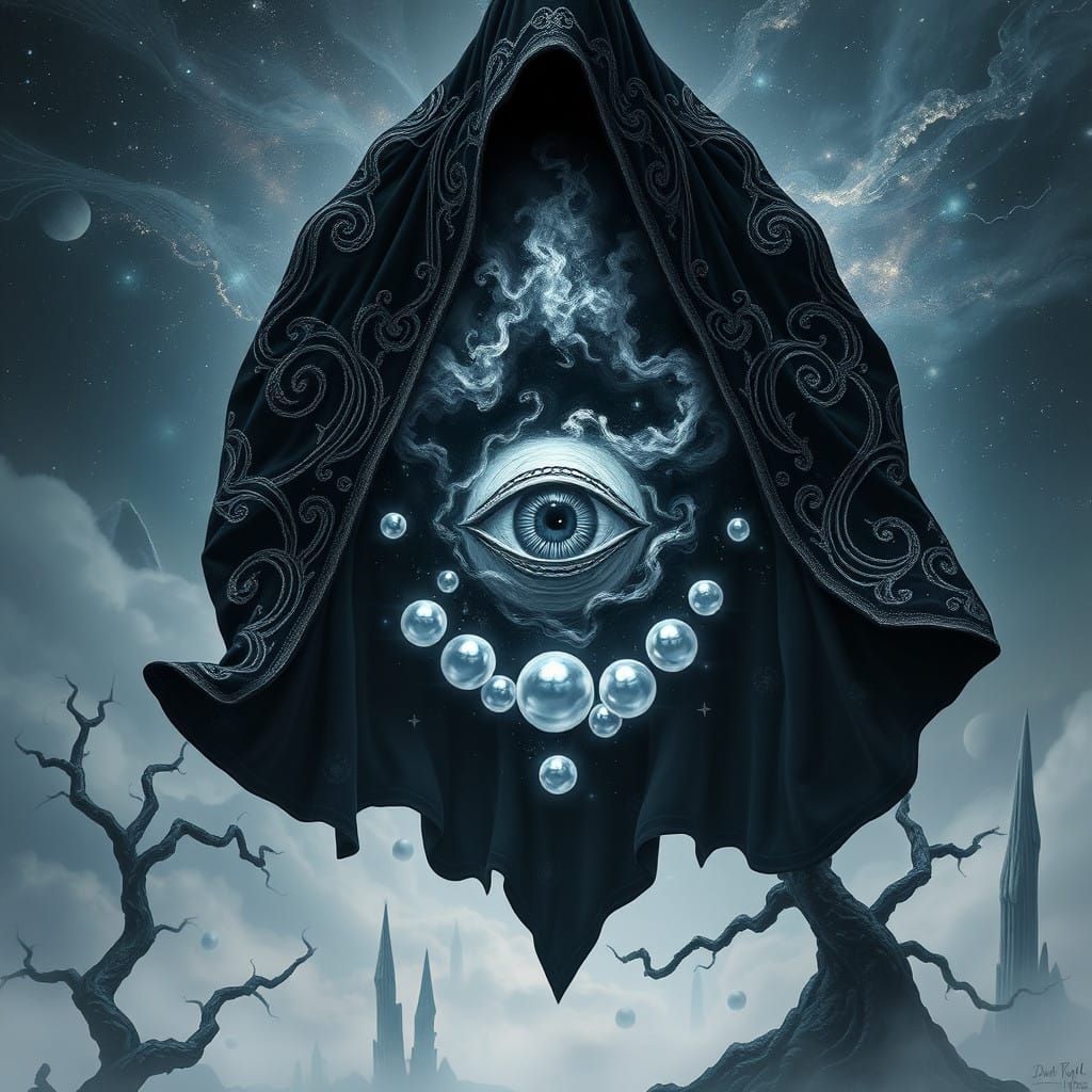 Cosmic Cloak Envelops Dark Nebula with Piercing Eye and Lumi...