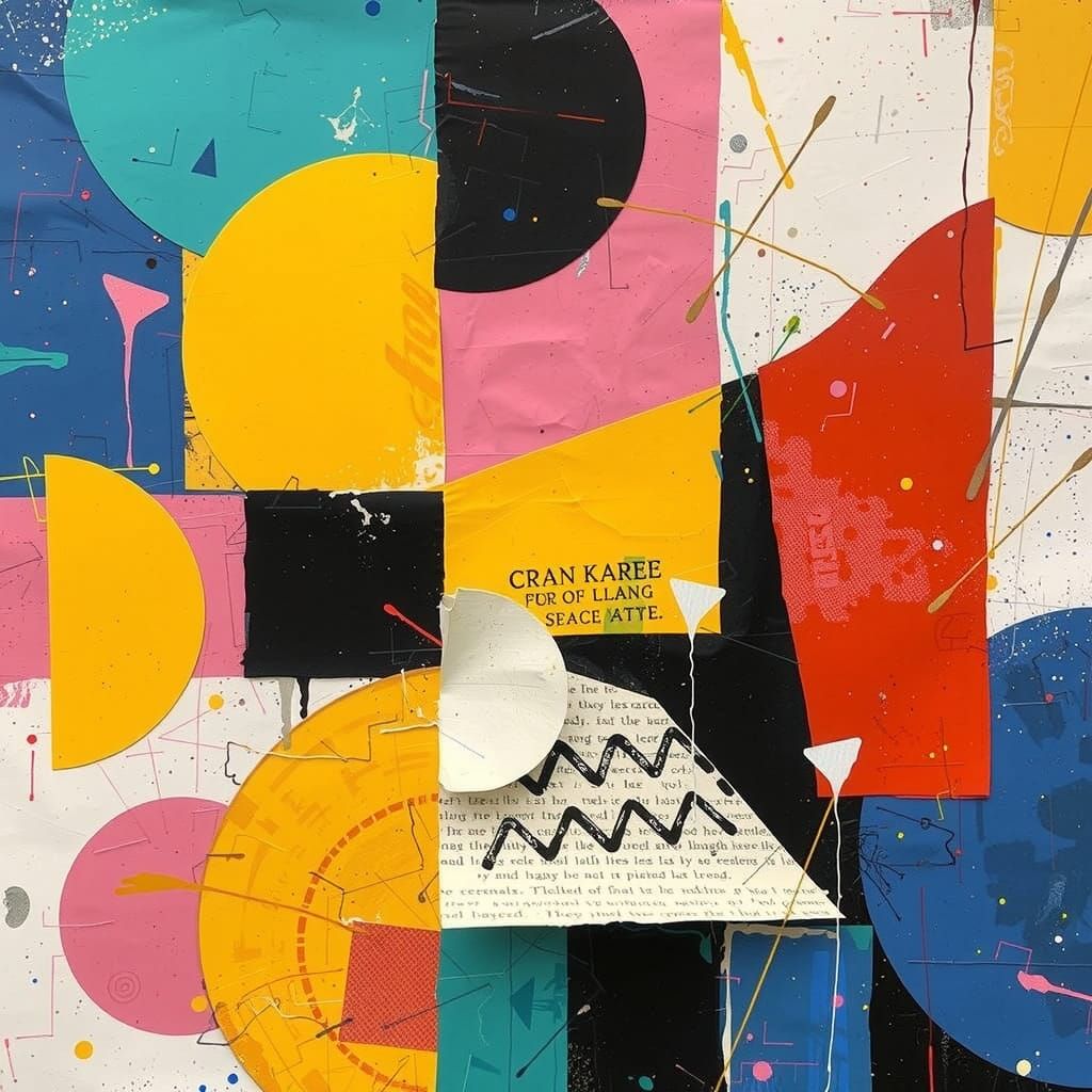 Expressive Abstract Collage in Mixed Media