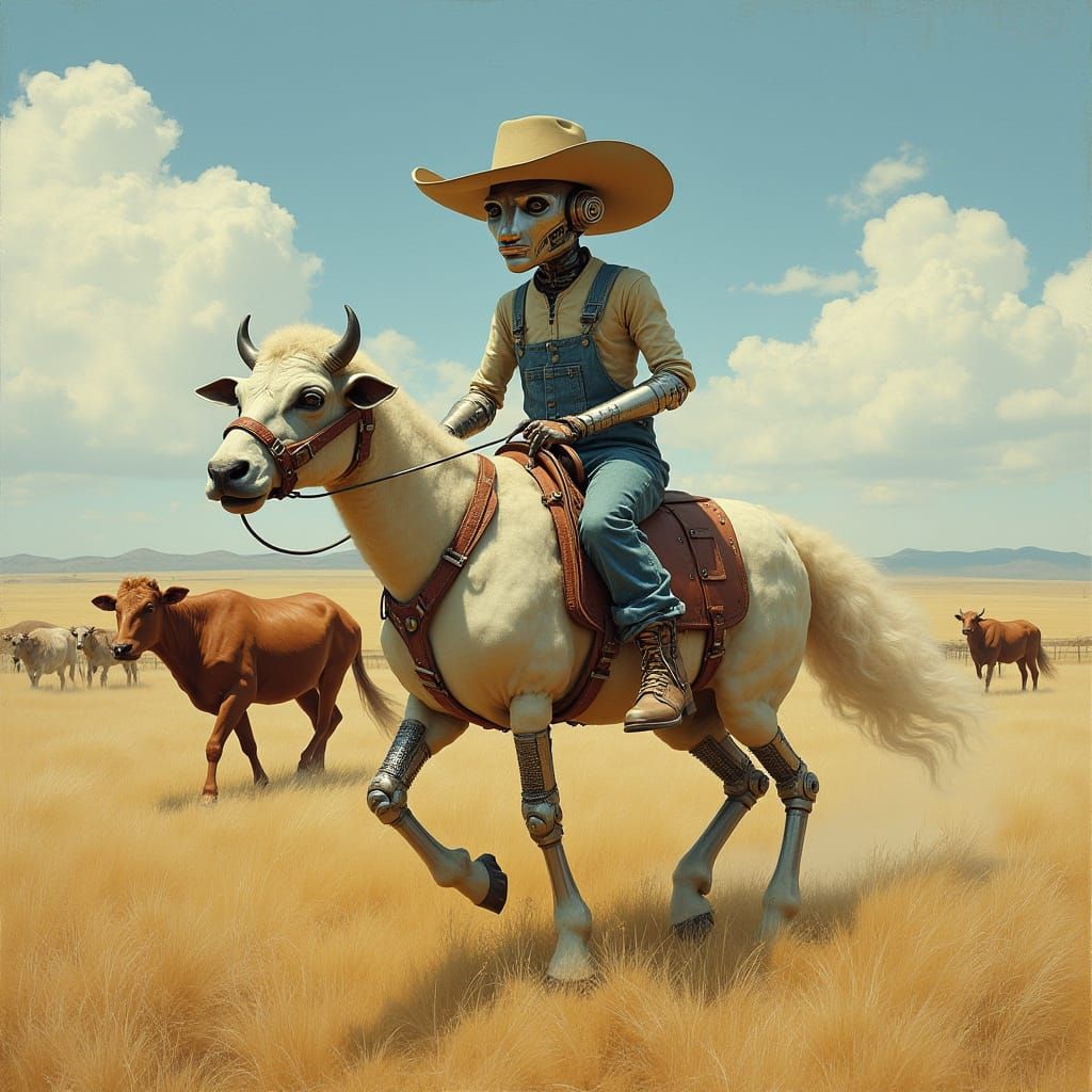 Robot Sheepdog Herds Cattle on a Ranch