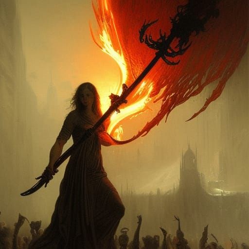 Infernal Scythe in Dark Gothic Style