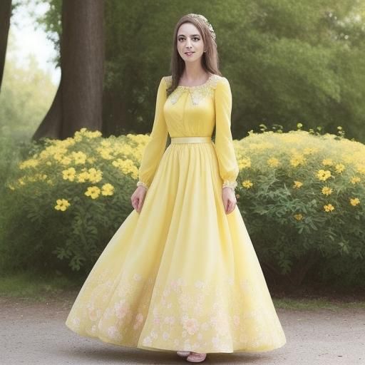 Whimsical Yellow Dress Design for Wedding Guest
