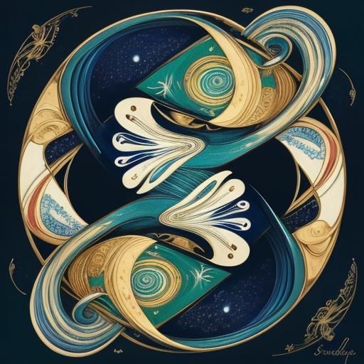 Abstract Mother and Daughter Digital Illustration