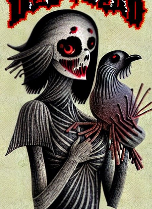 Macabre Horror: A Scene of Dead Crows