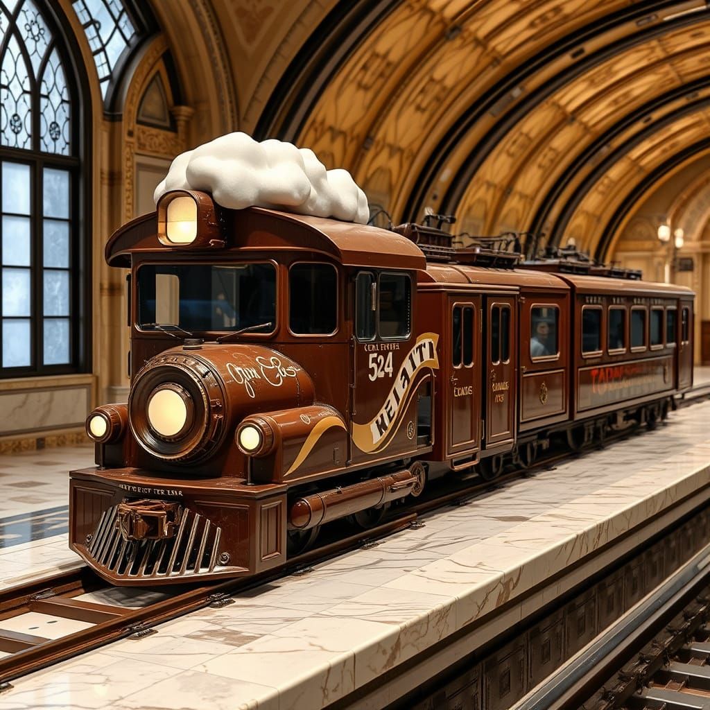 Chocolate Train Arrives at Marble Station