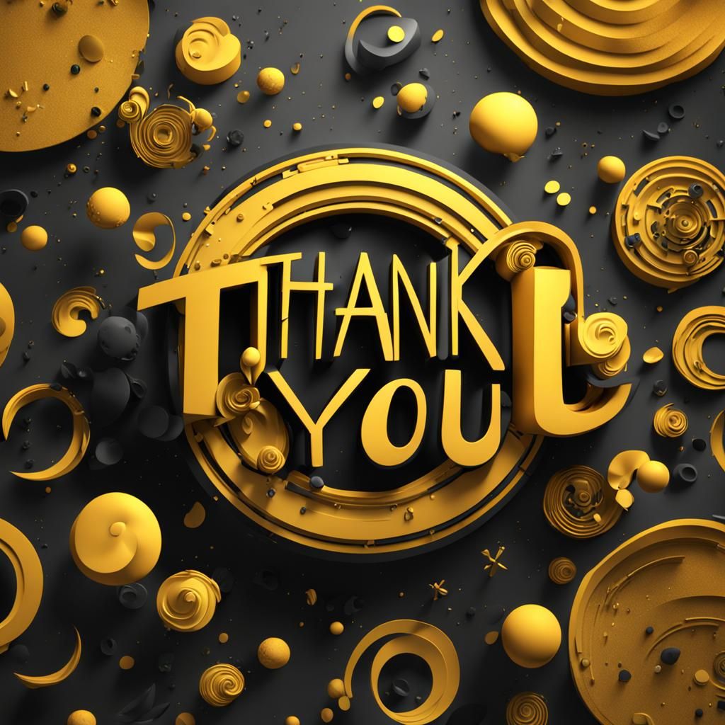 3D "Thank You" Letters in Modern Style