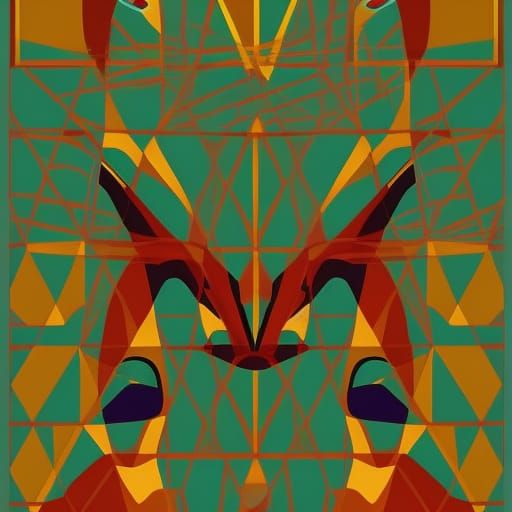 Tree Kangaroo: Pop Art Screen Print in Bauhaus Style