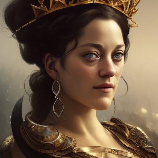 Queen Portrait in Hyperdetailed Art Nouveau Style