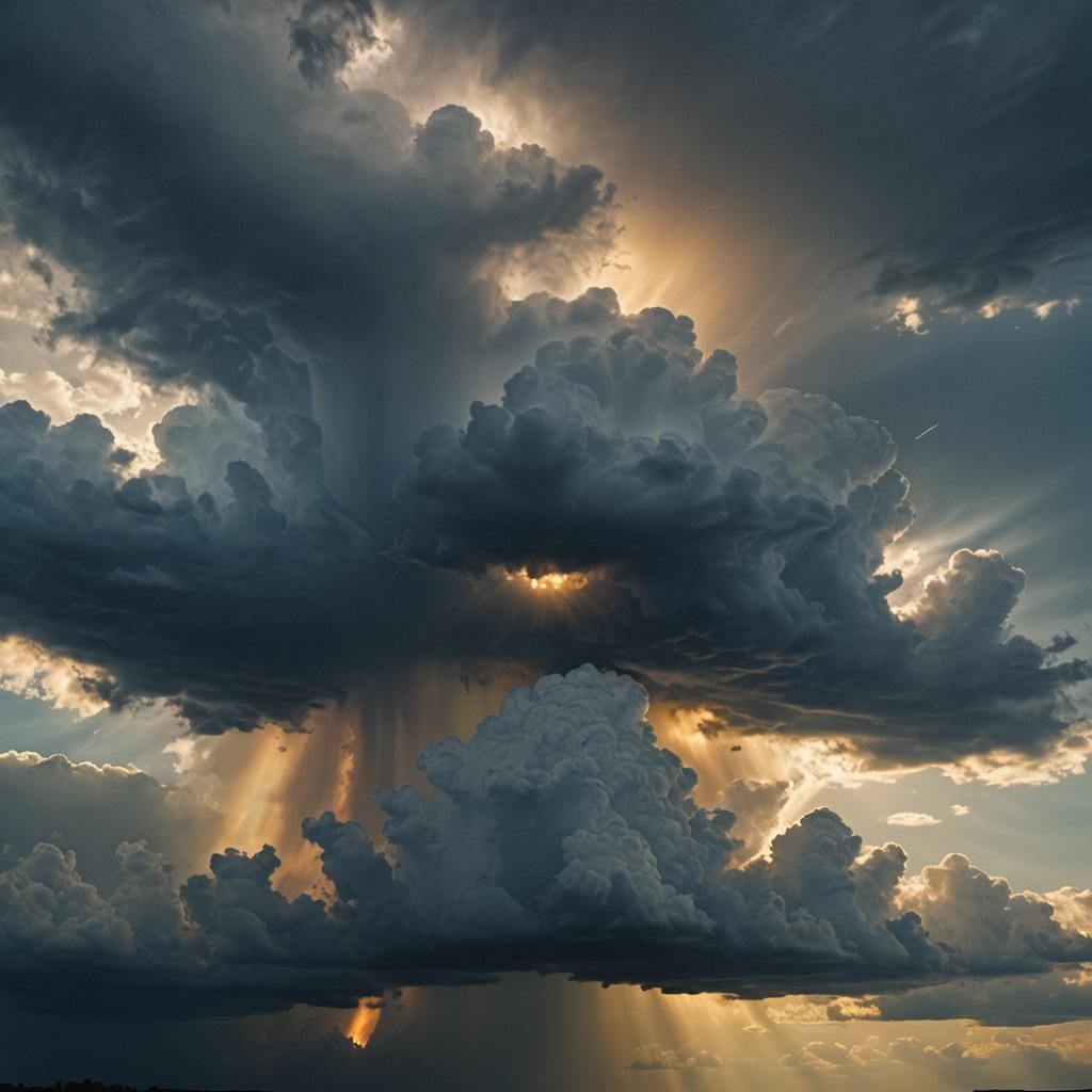 Dramatic Sundog in Stormy Sky, Cinematic Shot