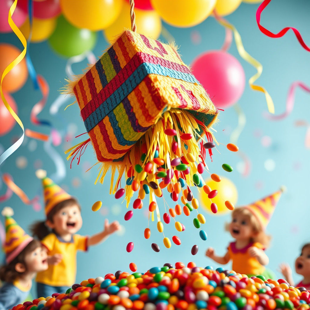 Bursting Piñata Delights Children: A Whimsical Celebration