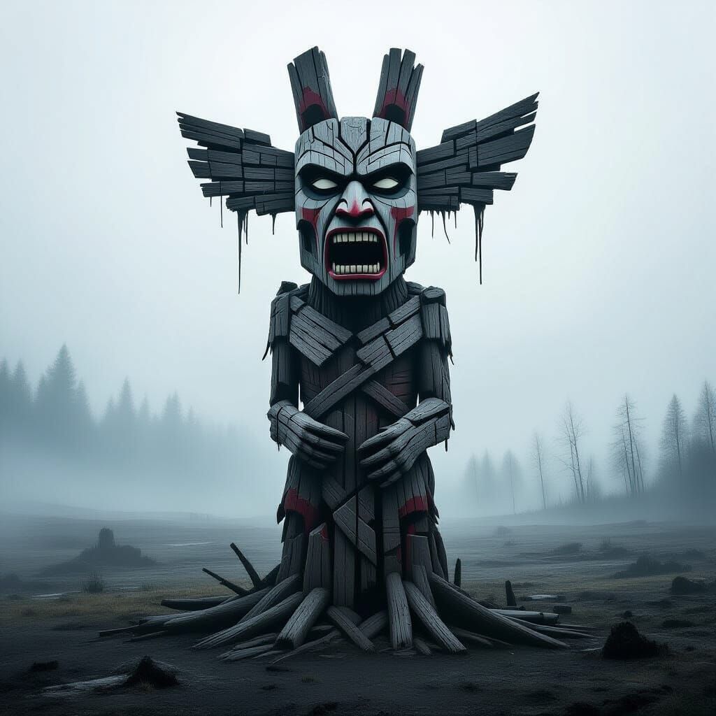 Cursed Totem of Anguish in Barren Landscape