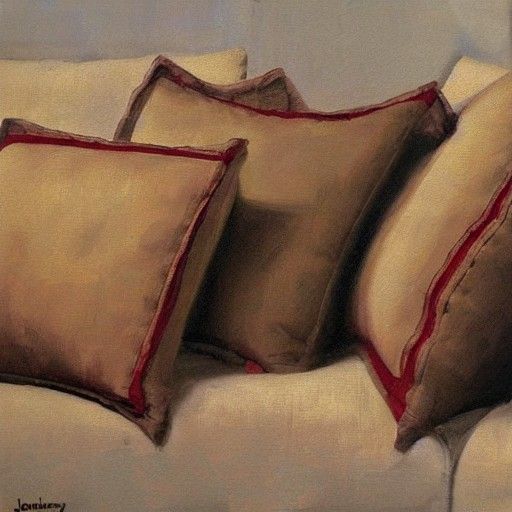Pillow in Oil Painting Style