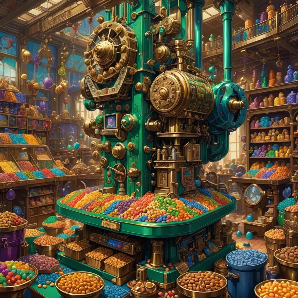 Wonka's Nut Room: Fantasy Art Nouveau Scene