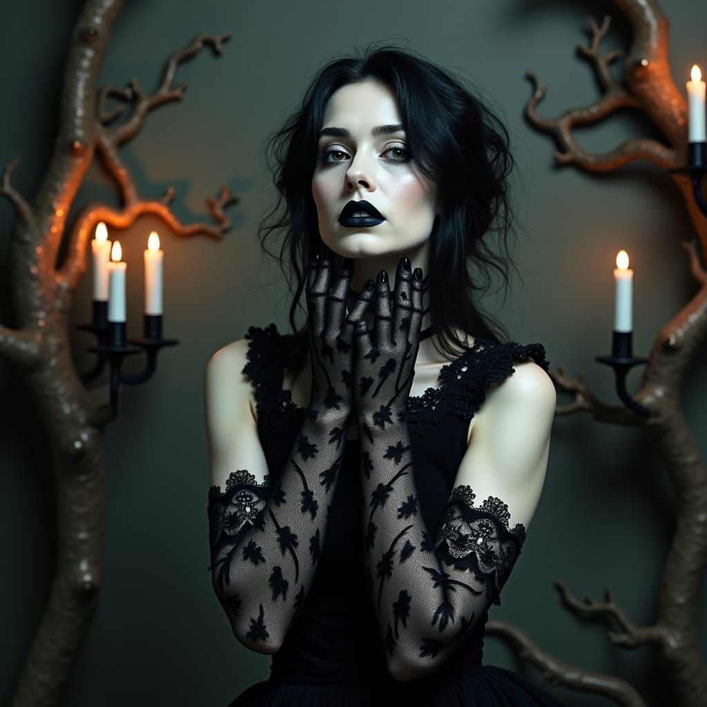 Gothic Portrait in Dark Romantic Style