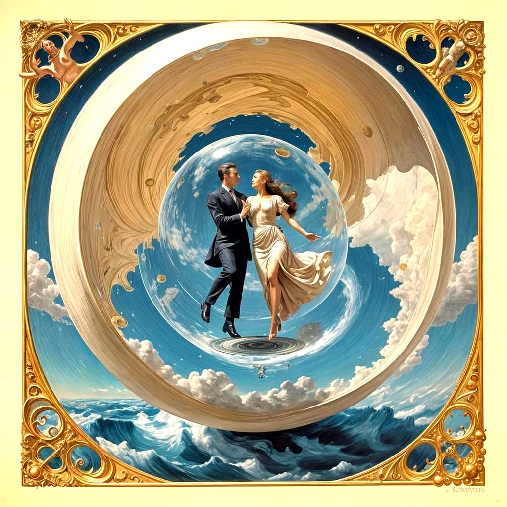 Dreamy Vertigo: A Surreal Magical Realism Scene