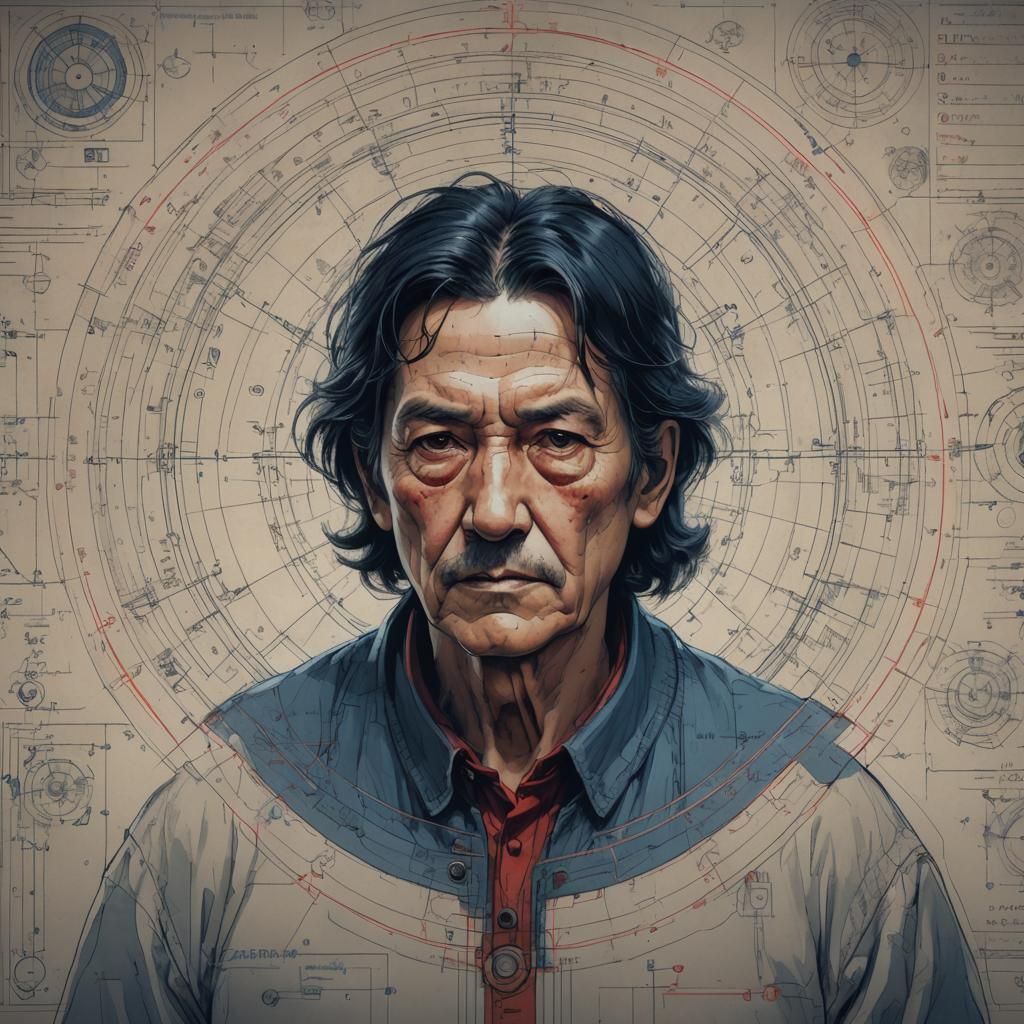 Technical Concept Art: Old Man Blueprint Diagram