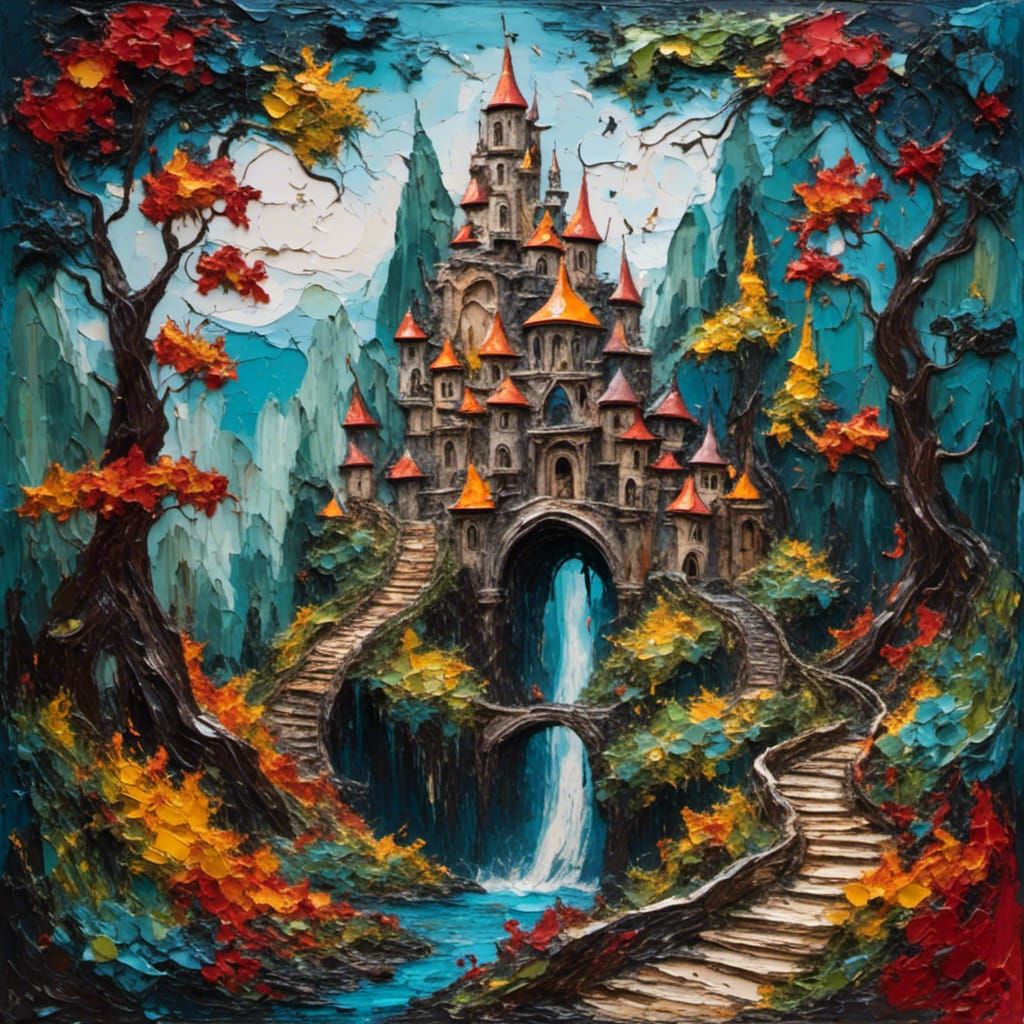 Enchanted Forest Woman in Impasto Style